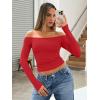 image:imageTrendy Queen Womens Long Sleeve Off The Shoulder Tops Going Out Cute Basic Y2K Fall Fashion 2026 Outfits ClothesRed