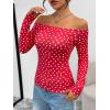image:imageTrendy Queen Womens Long Sleeve Off The Shoulder Tops Going Out Cute Basic Y2K Fall Fashion 2026 Outfits ClothesRed Heart