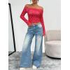 image:imageTrendy Queen Womens Long Sleeve Off The Shoulder Tops Going Out Cute Basic Y2K Fall Fashion 2026 Outfits ClothesRed Heart