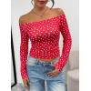 image:imageTrendy Queen Womens Long Sleeve Off The Shoulder Tops Going Out Cute Basic Y2K Fall Fashion 2026 Outfits ClothesRed Heart