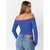image:imageTrendy Queen Womens Long Sleeve Off The Shoulder Tops Going Out Cute Basic Y2K Fall Fashion 2026 Outfits ClothesRoyalblue
