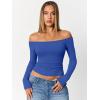 image:imageTrendy Queen Womens Long Sleeve Off The Shoulder Tops Going Out Cute Basic Y2K Fall Fashion 2026 Outfits ClothesRoyalblue