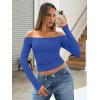 image:imageTrendy Queen Womens Long Sleeve Off The Shoulder Tops Going Out Cute Basic Y2K Fall Fashion 2026 Outfits ClothesRoyalblue