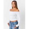 image:imageTrendy Queen Womens Long Sleeve Off The Shoulder Tops Going Out Cute Basic Y2K Fall Fashion 2026 Outfits ClothesWhite