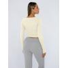 image:imageTrendy Queen Womens Long Sleeve Shirts Crop Tops Fall Fashion Solid Square Neck Going Out Basics Tees Y2k ClothesApricot
