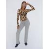 image:imageTrendy Queen Womens Long Sleeve Shirts Crop Tops Fall Fashion Solid Square Neck Going Out Basics Tees Y2k ClothesBlack Leopard