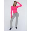 image:imageTrendy Queen Womens Long Sleeve Shirts Crop Tops Fall Fashion Solid Square Neck Going Out Basics Tees Y2k ClothesBright Pink