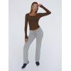 image:imageTrendy Queen Womens Long Sleeve Shirts Crop Tops Fall Fashion Solid Square Neck Going Out Basics Tees Y2k ClothesChocolate