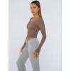 image:imageTrendy Queen Womens Long Sleeve Shirts Crop Tops Fall Fashion Solid Square Neck Going Out Basics Tees Y2k ClothesCoffee Grey