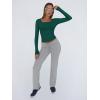 image:imageTrendy Queen Womens Long Sleeve Shirts Crop Tops Fall Fashion Solid Square Neck Going Out Basics Tees Y2k ClothesDark Green