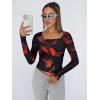 image:imageTrendy Queen Womens Long Sleeve Shirts Crop Tops Fall Fashion Solid Square Neck Going Out Basics Tees Y2k ClothesFlame