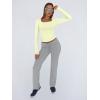 image:imageTrendy Queen Womens Long Sleeve Shirts Crop Tops Fall Fashion Solid Square Neck Going Out Basics Tees Y2k ClothesLemon Yellow
