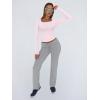 image:imageTrendy Queen Womens Long Sleeve Shirts Crop Tops Fall Fashion Solid Square Neck Going Out Basics Tees Y2k ClothesLight Pink