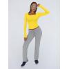 image:imageTrendy Queen Womens Long Sleeve Shirts Crop Tops Fall Fashion Solid Square Neck Going Out Basics Tees Y2k ClothesYellow