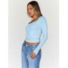 image:imageTrendy Queen Womens Long Sleeve Tops Going Out Top Trendy Cute Shirt Y2k Clothes Fashion Clothing Fall Outfits 2026Babyblue