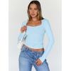 image:imageTrendy Queen Womens Long Sleeve Tops Going Out Top Trendy Cute Shirt Y2k Clothes Fashion Clothing Fall Outfits 2026Babyblue