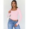 image:imageTrendy Queen Womens Long Sleeve Tops Going Out Top Trendy Cute Shirt Y2k Clothes Fashion Clothing Fall Outfits 2026Pink