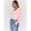 image:imageTrendy Queen Womens Long Sleeve Tops Going Out Top Trendy Cute Shirt Y2k Clothes Fashion Clothing Fall Outfits 2026Pink