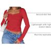 image:imageTrendy Queen Womens Long Sleeve Tops Going Out Top Trendy Cute Shirt Y2k Clothes Fashion Clothing Fall Outfits 2026Red