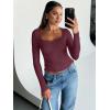 image:imageTrendy Queen Womens Long Sleeve Tops Going Out Top Trendy Cute Shirt Y2k Clothes Fashion Clothing Fall Outfits 2026Wine Red