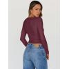 image:imageTrendy Queen Womens Long Sleeve Tops Going Out Top Trendy Cute Shirt Y2k Clothes Fashion Clothing Fall Outfits 2026Wine Red