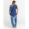 image:imageTrendy Queen Womens Off The Shoulder Tops Oversized TShirts Short Sleeve Tees Summer 2026 Casual Spring Fashion ClothesBlue