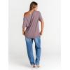 image:imageTrendy Queen Womens Off The Shoulder Tops Oversized TShirts Short Sleeve Tees Summer 2026 Casual Spring Fashion ClothesDarkpink