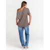 image:imageTrendy Queen Womens Off The Shoulder Tops Oversized TShirts Short Sleeve Tees Summer 2026 Casual Spring Fashion ClothesGrey Khaki