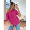 image:imageTrendy Queen Womens Off The Shoulder Tops Oversized TShirts Short Sleeve Tees Summer 2026 Casual Spring Fashion ClothesHotpink