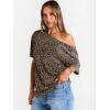 image:imageTrendy Queen Womens Off The Shoulder Tops Oversized TShirts Short Sleeve Tees Summer 2026 Casual Spring Fashion ClothesLeopardprint
