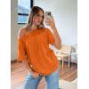 image:imageTrendy Queen Womens Off The Shoulder Tops Oversized TShirts Short Sleeve Tees Summer 2026 Casual Spring Fashion ClothesOrange