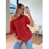 image:imageTrendy Queen Womens Off The Shoulder Tops Oversized TShirts Short Sleeve Tees Summer 2026 Casual Spring Fashion ClothesRed