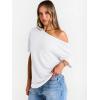 image:imageTrendy Queen Womens Off The Shoulder Tops Oversized TShirts Short Sleeve Tees Summer 2026 Casual Spring Fashion ClothesWhite