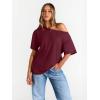 image:imageTrendy Queen Womens Off The Shoulder Tops Oversized TShirts Short Sleeve Tees Summer 2026 Casual Spring Fashion ClothesWinered