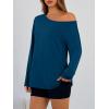 image:imageTrendy Queen Womens Off The Shoulder Tops Oversized Tshirts Long Sleeve 2026 Casual Basic TeesLake