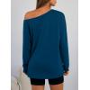 image:imageTrendy Queen Womens Off The Shoulder Tops Oversized Tshirts Long Sleeve 2026 Casual Basic TeesLake