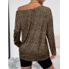image:imageTrendy Queen Womens Off The Shoulder Tops Oversized Tshirts Long Sleeve 2026 Casual Basic TeesLeopard