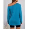 image:imageTrendy Queen Womens Off The Shoulder Tops Oversized Tshirts Long Sleeve 2026 Casual Basic TeesRoyal Blue