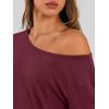 image:imageTrendy Queen Womens Off The Shoulder Tops Oversized Tshirts Long Sleeve 2026 Casual Basic TeesWinered