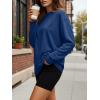 image:imageTrendy Queen Womens Oversized Long Sleeve T Shirts 2026 Basic Crewneck Tee Fall Tops Casual Workout Y2K ClothesBlue