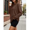 image:imageTrendy Queen Womens Oversized Long Sleeve T Shirts 2026 Basic Crewneck Tee Fall Tops Casual Workout Y2K ClothesBrown