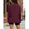 image:imageTrendy Queen Womens Oversized Long Sleeve T Shirts 2026 Basic Crewneck Tee Fall Tops Casual Workout Y2K ClothesBurgundy