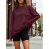 image:imageTrendy Queen Womens Oversized Long Sleeve T Shirts 2026 Basic Crewneck Tee Fall Tops Casual Workout Y2K ClothesBurgundy