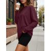 image:imageTrendy Queen Womens Oversized Long Sleeve T Shirts 2026 Basic Crewneck Tee Fall Tops Casual Workout Y2K ClothesBurgundy