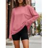 image:imageTrendy Queen Womens Oversized Long Sleeve T Shirts 2026 Basic Crewneck Tee Fall Tops Casual Workout Y2K ClothesCoral