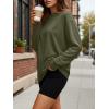 image:imageTrendy Queen Womens Oversized Long Sleeve T Shirts 2026 Basic Crewneck Tee Fall Tops Casual Workout Y2K ClothesDarkgreen
