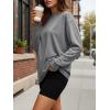 image:imageTrendy Queen Womens Oversized Long Sleeve T Shirts 2026 Basic Crewneck Tee Fall Tops Casual Workout Y2K ClothesGrey