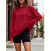 image:imageTrendy Queen Womens Oversized Long Sleeve T Shirts 2026 Basic Crewneck Tee Fall Tops Casual Workout Y2K ClothesRed