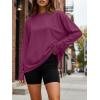 image:imageTrendy Queen Womens Oversized Long Sleeve T Shirts 2026 Basic Crewneck Tee Fall Tops Casual Workout Y2K ClothesWine