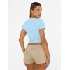 image:imageTrendy Queen Womens Short Sleeve T Shirts Summer Crop Tops Basic Slim Fit Gym Workout Y2k ClothesBaby Blue